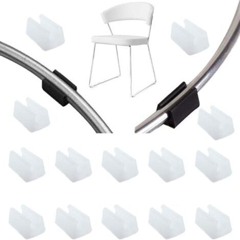 32pcs (10mm)Patin Pied Chaise Tube Embout Tampon Capuchon Bouchon Protection Plancher Meuble Forme U en Plastique Chaise Casquettes,Chaise Jambe Caps Silicone Tube Pince