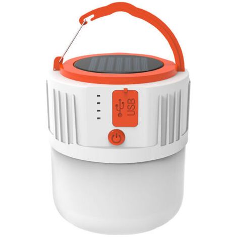Lampe solaire portable à 5 modes réglables, rechargeable par USB, étanche, système d'éclairage pour le camping en extérieur, panneau solaire polycristallin avec 42 LED (1/5)