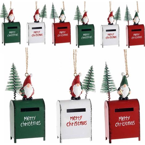 Decorazioni per Albero a Forma di Babbo Natale con Portalettere Addobbi Natalizi da Appendere 9 Pezzi (1/3)
