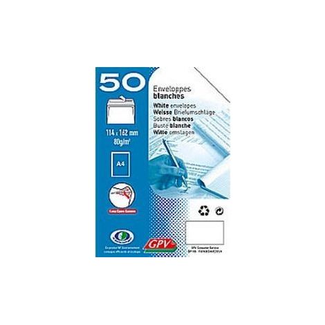 Enveloppes - GPV - 80g - Format 114x162mm - Blanc