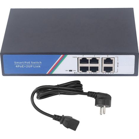 Ethernet-Switch mit 6 Ports, 12 Gbit/s Schaltleistung, Netzwerk-Splitter, Plug & Play, 100–240 V, EU (1/4)