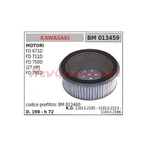 Filtro aria KAWASAKI motore FD 671D 711D 750D (27 HP) FD 791D 013459