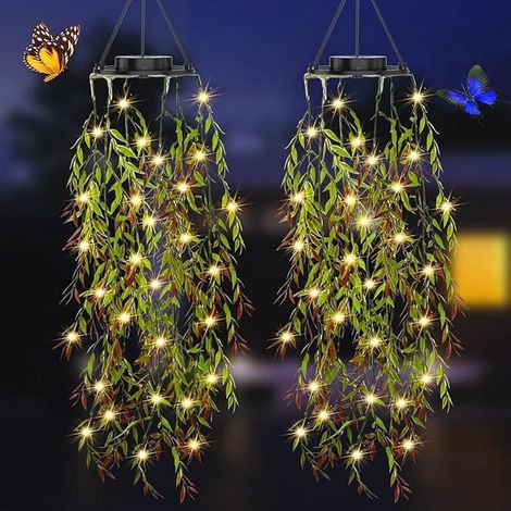 Guirlande Lumineuse Solaire - Feuillage Artificiel - Étanche - Pour Jardin Terrasse Balcon - 1 Pièce (1/5)