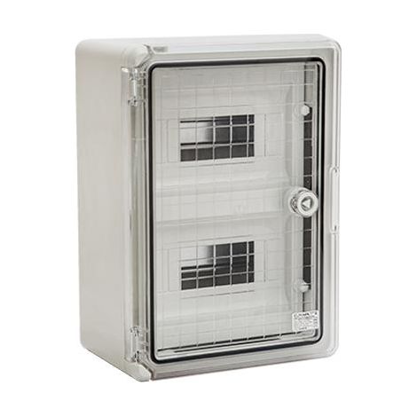 QUADRO IN PLASTICA ABS PP 3112 18 MODULI IP 65 - PORTA TRASPARENTE