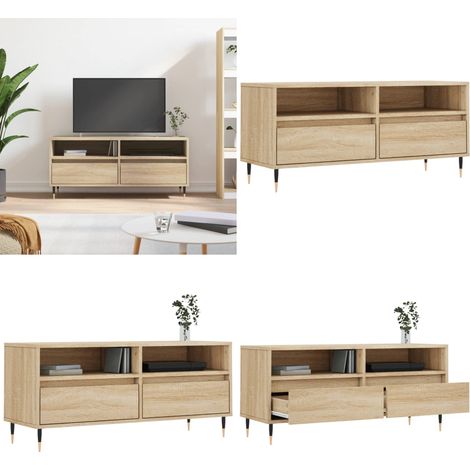 TV-Schrank Sonoma-Eiche 100x34,5x44,5 cm Holzwerkstoff - Holzwerkstoff - Wohnzimmermöbel (1/5)