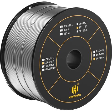 Alambre de soldadura, aleación de cobre, compatible con soldadura MIG sin gas, 1 rollo, 0,8 mm (1/5)