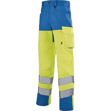 Pantalon de travail haute visibilité Lafont IRIS WORK VISION 2 Jaune/Bleu 70 mm (1/3)