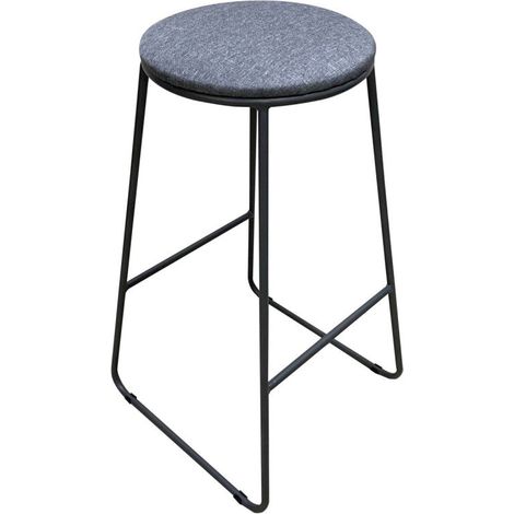 Dimo Sgabello Colby Seduta Rotonda in Tessuto Grigio Gambe Grigie (1/2)