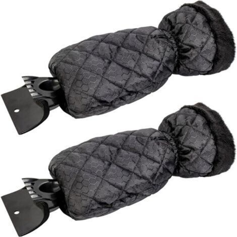 Lot de 2 Grattoirs à Glace pour Voiture - Grattoir Pare Brise Voiture Gant pour Vitres, Grattoirs à Neige avec Doublure Imperméable, Enlève la Glace et Garde Les Mains au Chaud - 2 PCS (1/4)