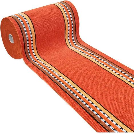 Tapis de Cuisine Coureur Bordé Absorbant Antidérapant Lavable En Différentes Tailles Orange - 57x300 cm (1/4)