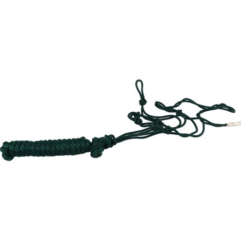 Licol en corde à nœuds multiples, sûr et résistant, en polyester tissé, pour l'entraînement et la conduite quotidienne (vert). (1/5)