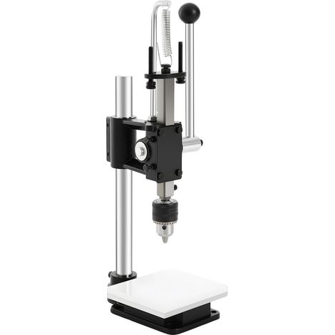 Trapano manuale, altezza regolabile da 0 a 16 cm, profondità di foratura 88 mm, materiale in ghisa, dimensioni della piastra 13 x 15 cm, corsa di supporto 50 mm. (1/5)