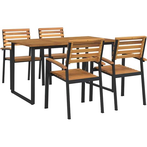 Maison Exclusive - Ensemble à manger de jardin 5 pcs bois d'acacia massif et métal