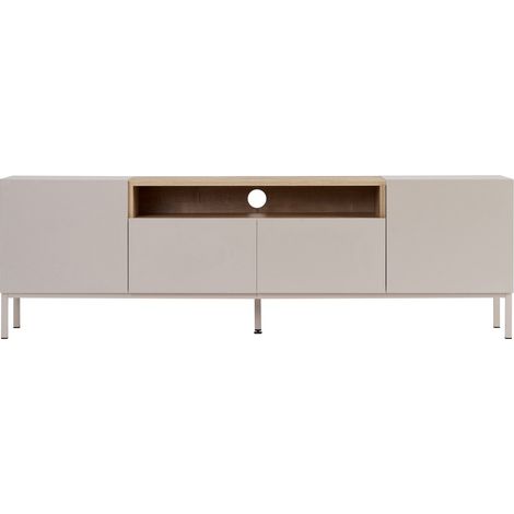 Mobile TV 4 ante 1 nicchia, finitura cachemire e legno L 160 cm - OLIVER