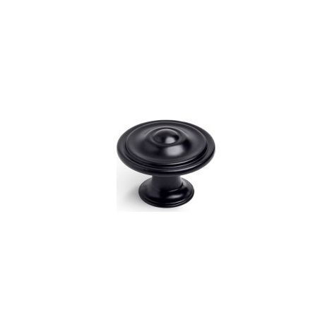 Pomo para Mueble  Estilo Clásico  Fabricado en Zamak  Acabado en Negro Mate  Medidas 353526 mm  Sistema de Fijación  Incluye Tornillos M4  4 Unidades -