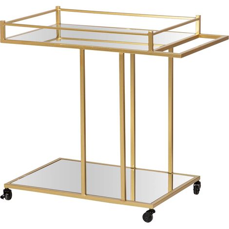 Kellnerin aus goldenem Metall und Kristall, 78 x 46 x 74 cm (1/5)