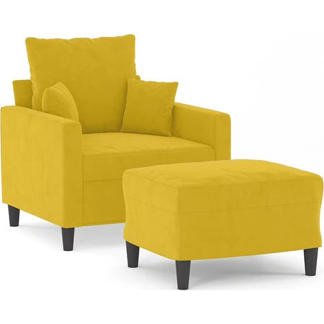 Maison Exclusive - Poltrona con Poggiapiedi Giallo 60 cm in Velluto