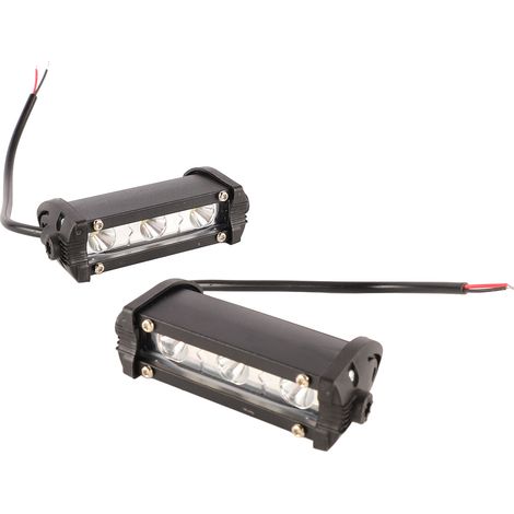 Phare de travail LED 9W simple rangée en aluminium, spot moto auxiliaire puissant pour éclairage route (1/5)