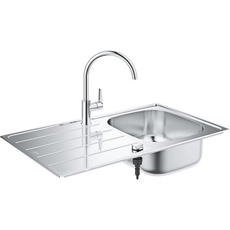 Grohe 31562SD1 BAU Stainless Steel Kitchen Sink And Tap Bundle (1/5)