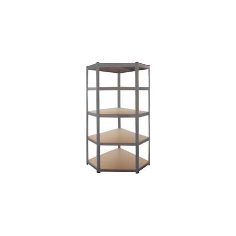 Scaffale angolare in kit 5 ripiani in legno - 5 ripiani cm.40x70x40x90x90x180h.