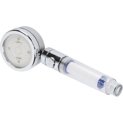 LED-Duschkopf mit Filterelement, Schalter, Temperaturregelung, Duschbrause für Badezimmer, farbenfroher Lichteffekt (1/5)