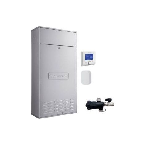 Ariston Caldaia a Condensazione Cares Premium IN 30 kW Metano/Gpl Completa Di Kit Fumi Classe A con Defangatore Omaggio  ADATTATORE SDOPPIATO