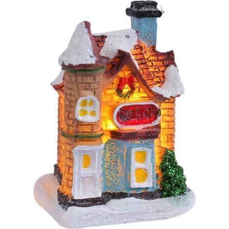 Stylish Office Decoration Unique Art Figurine for Shelf and Table-T2-51 Small Multicolored Lighted House, Model A (1/2)