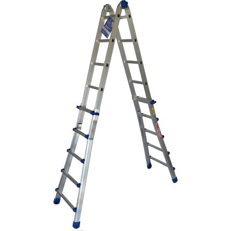 SCALA TELESCOPICA TRASFORMABILE IN ALLUMINIO MARCHETTI EQU55 10+10 FINO 4,90 MT (1/10)