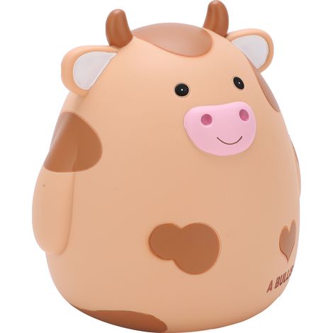 Tirelire vache mignonne et pratique, en caoutchouc résistant aux chutes, un cadeau idéal pour la fête des enfants. (1/5)