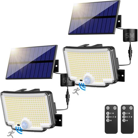 Lampe Solaire Detecteur Mouvement 310 LED 3Mode Angle éclairage 270 Lumiere Solaire Extérieure Télécommande Étanche Eclairage 5M 2 (1/5)