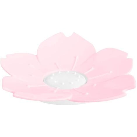 VtiziklPorte-Savon en Forme de Fleur de Cerisier avec Drainage, Porte-Savon décoratif à Double Couche, Porte-Savon pour Salle de Bain, Cuisine, 2 Couleurs (Rose)-Ensoleillé (1/3)