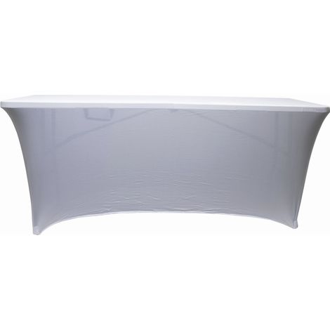 Werka Pro – Housse nappe pour table pliante 240cm – Protection élégante pour intérieur et extérieur – Compatible tables pliantes – Coloris blanc