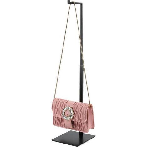 Verstellbarer, wandmontierter Präsentationsständer aus schwarzem Stahl zur Präsentation von Handtaschen, modulares Regal, stabile Halterung, elegantes Design (1/5)
