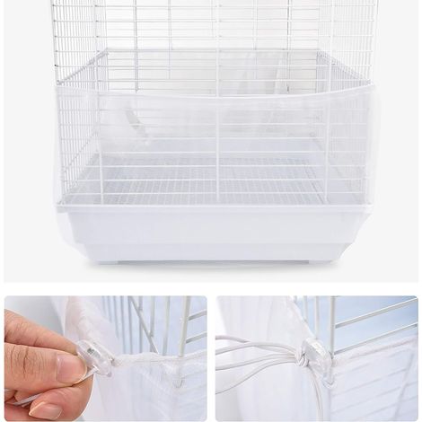 Housse de cage, housse de protection en filet pour cage à oiseaux, pliable et flexible, pour perroquets, perruches et canaris - Blanc (1/5)