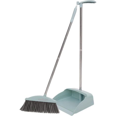 Easy-to-use dustpan and broom set made of stainless steel and plastic that prevents ash from passing through, for home or dorm room (1/5)