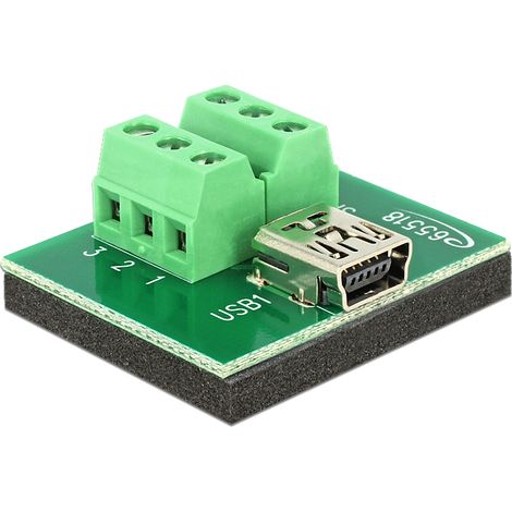 Adapter mini usb female terminal bblock 6 pin