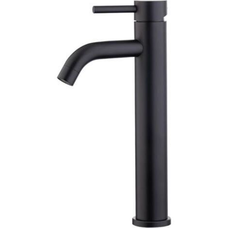 Mitigeur de lavabo à bec haut, mitigeur de raccordement eau chaude/froide, noir (1/4)