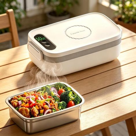 Boîte à repas chauffante électrique 1L 14000mAh isotherme USB chauffage auto (1/5)