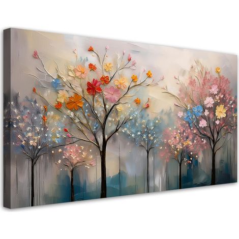 Tableau déco Arbres en fleurs Fleurs peintes 80x40 (1/5)