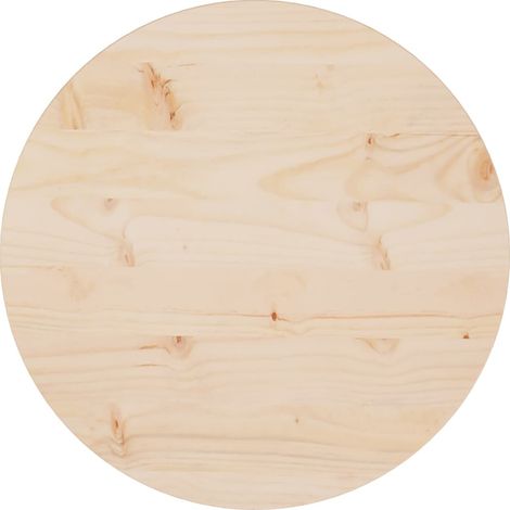 vidaXL Piano Tavolo Ø50x2,5 cm in Legno Massello di Pino