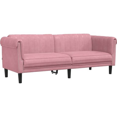 Canapé à 3 places，Sofa pour Salon，Banquette rose velours CFW794208 (1/5)