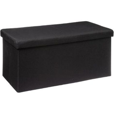 Pouf & Rangement "Classy" 76cm Noir (1/3)