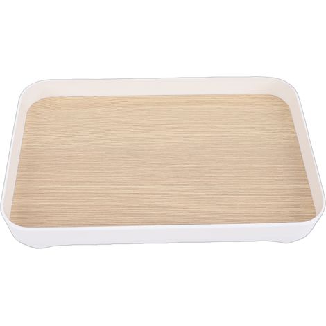 Plateau de toilette moderne et minimaliste, multifonctionnel, en plastique MDF, décoratif, pour parfums, maquillage, clés et montres, de forme carrée. (1/5)