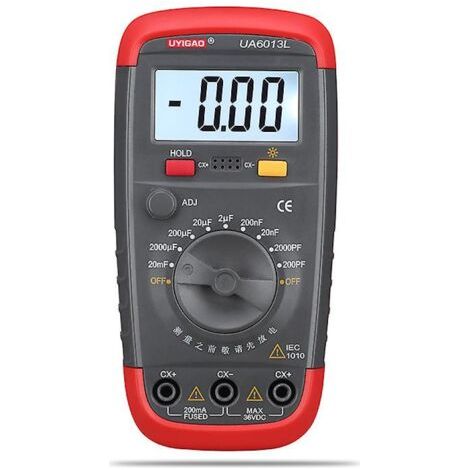 Multimètre numérique Ua6013l, compteur de capacité portable 0,1pf à 20000uf (avec batterie) (1/5)