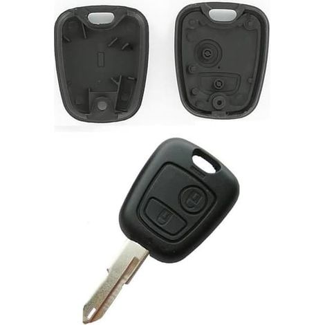Coque de clé adaptée pour Peugeot 106, Peugeot 206, Citroën C1, Citroën C2, Citroën C3, Citroën C4 ou Citroën C5 KEYSCAR PC2TL (1/4)