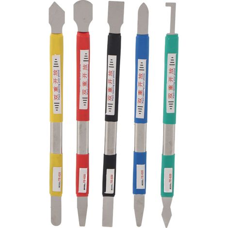 Kit 5 Outils Spudger Réparation Téléphone, Levier Ouverture, Couteau Colle CPU, Démontage Écran et Coque Arrière