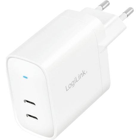 LogiLink PA0282 USB Ladegerät 20 W 2x USB-C® USB PD Weiß Innenbereich USB Power Delivery (USB-PD) (1/5)
