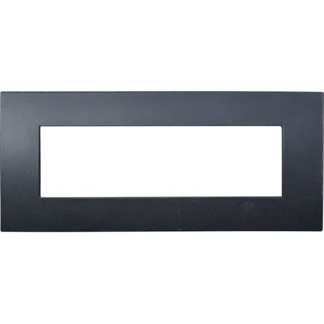 Placca Plastica ETTROIT Serie Venus 7 Posti/Moduli 507 Compatibile Con Vimar Arke, 14 Colori Disponibili (Nero)