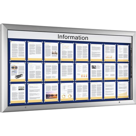 Schaar Design, Vitrine d'affichage, pour 24 x format A4, bleu