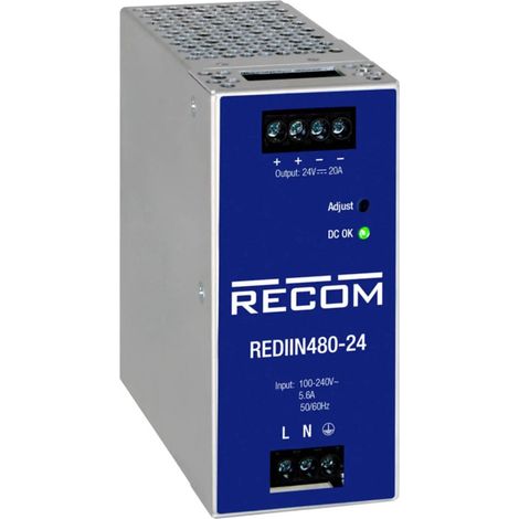 [NEUWERTIG] B-Ware Recom Hutschienen Netzteil Stromversorgung Din Schiene Rediin480 Snt Single O